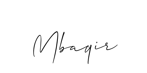 Design your own signature with our free online signature maker. With this signature software, you can create a handwritten (Allison_Script) signature for name Mbaqir. Mbaqir signature style 2 images and pictures png