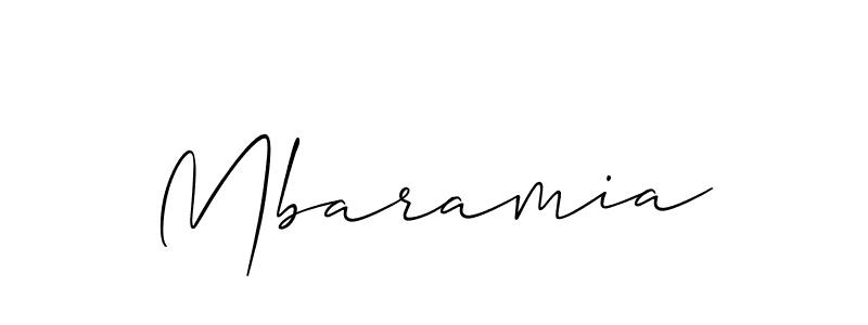Use a signature maker to create a handwritten signature online. With this signature software, you can design (Allison_Script) your own signature for name Mbaramia. Mbaramia signature style 2 images and pictures png