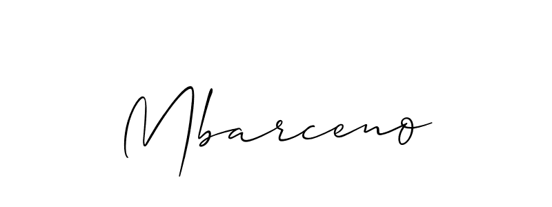 How to make Mbarceno signature? Allison_Script is a professional autograph style. Create handwritten signature for Mbarceno name. Mbarceno signature style 2 images and pictures png