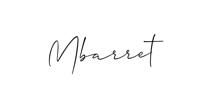 How to make Mbarret signature? Allison_Script is a professional autograph style. Create handwritten signature for Mbarret name. Mbarret signature style 2 images and pictures png