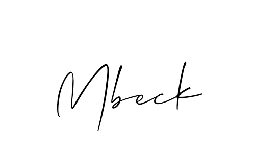 Best and Professional Signature Style for Mbeck. Allison_Script Best Signature Style Collection. Mbeck signature style 2 images and pictures png