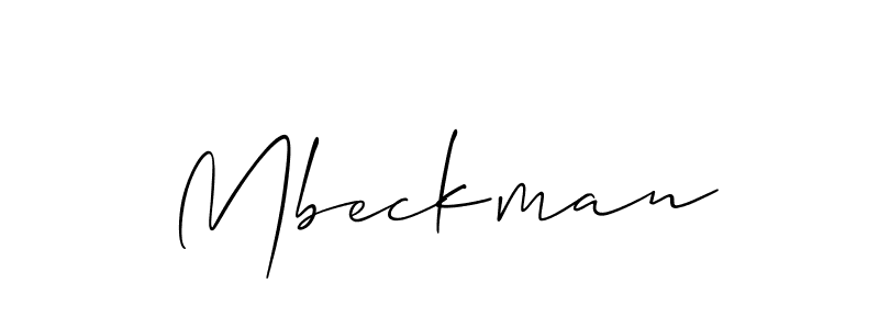 How to make Mbeckman signature? Allison_Script is a professional autograph style. Create handwritten signature for Mbeckman name. Mbeckman signature style 2 images and pictures png