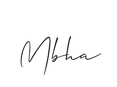 Use a signature maker to create a handwritten signature online. With this signature software, you can design (Allison_Script) your own signature for name Mbha. Mbha signature style 2 images and pictures png