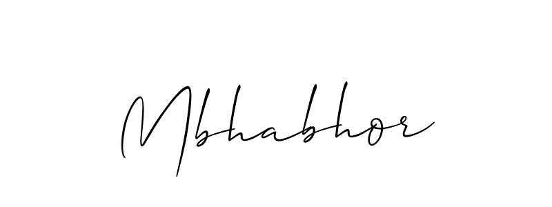You should practise on your own different ways (Allison_Script) to write your name (Mbhabhor) in signature. don't let someone else do it for you. Mbhabhor signature style 2 images and pictures png