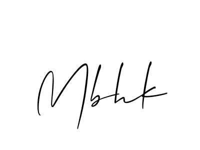 Create a beautiful signature design for name Mbhk. With this signature (Allison_Script) fonts, you can make a handwritten signature for free. Mbhk signature style 2 images and pictures png