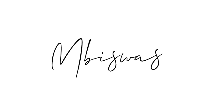 Create a beautiful signature design for name Mbiswas. With this signature (Allison_Script) fonts, you can make a handwritten signature for free. Mbiswas signature style 2 images and pictures png