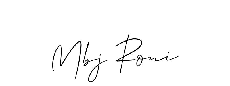 Use a signature maker to create a handwritten signature online. With this signature software, you can design (Allison_Script) your own signature for name Mbj Roni. Mbj Roni signature style 2 images and pictures png