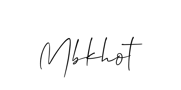 Make a beautiful signature design for name Mbkhot. With this signature (Allison_Script) style, you can create a handwritten signature for free. Mbkhot signature style 2 images and pictures png