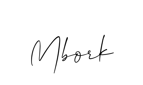 Mbork stylish signature style. Best Handwritten Sign (Allison_Script) for my name. Handwritten Signature Collection Ideas for my name Mbork. Mbork signature style 2 images and pictures png