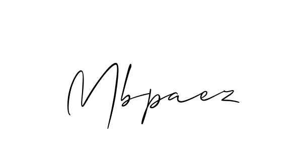 Make a beautiful signature design for name Mbpaez. With this signature (Allison_Script) style, you can create a handwritten signature for free. Mbpaez signature style 2 images and pictures png