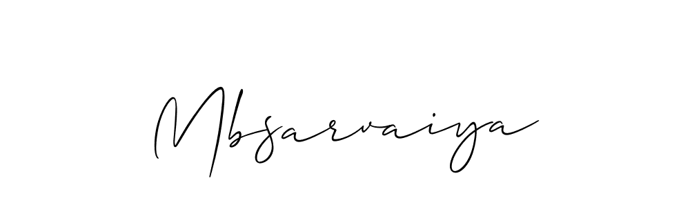 Allison_Script is a professional signature style that is perfect for those who want to add a touch of class to their signature. It is also a great choice for those who want to make their signature more unique. Get Mbsarvaiya name to fancy signature for free. Mbsarvaiya signature style 2 images and pictures png