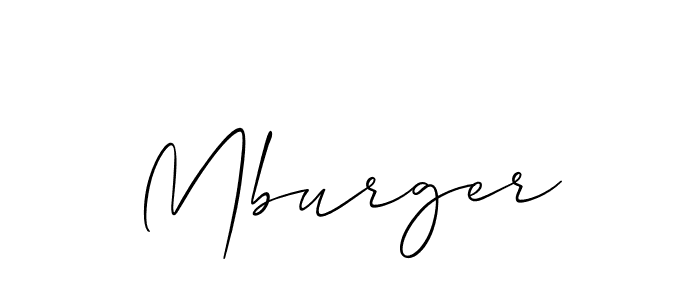 Make a beautiful signature design for name Mburger. With this signature (Allison_Script) style, you can create a handwritten signature for free. Mburger signature style 2 images and pictures png