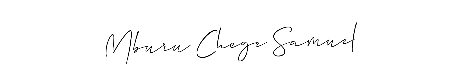 Mburu Chege Samuel stylish signature style. Best Handwritten Sign (Allison_Script) for my name. Handwritten Signature Collection Ideas for my name Mburu Chege Samuel. Mburu Chege Samuel signature style 2 images and pictures png