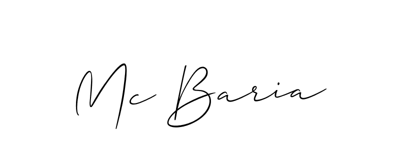 Make a short Mc Baria signature style. Manage your documents anywhere anytime using Allison_Script. Create and add eSignatures, submit forms, share and send files easily. Mc Baria signature style 2 images and pictures png