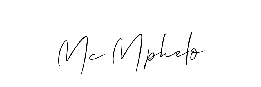 Design your own signature with our free online signature maker. With this signature software, you can create a handwritten (Allison_Script) signature for name Mc Mphelo. Mc Mphelo signature style 2 images and pictures png