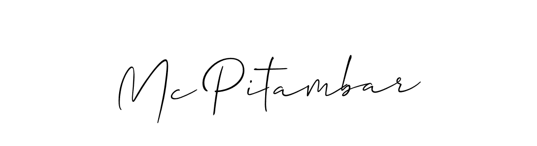How to make Mc Pitambar name signature. Use Allison_Script style for creating short signs online. This is the latest handwritten sign. Mc Pitambar signature style 2 images and pictures png