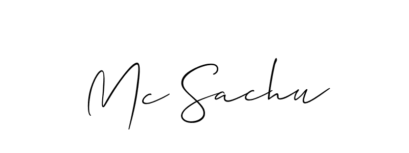 Check out images of Autograph of Mc Sachu name. Actor Mc Sachu Signature Style. Allison_Script is a professional sign style online. Mc Sachu signature style 2 images and pictures png