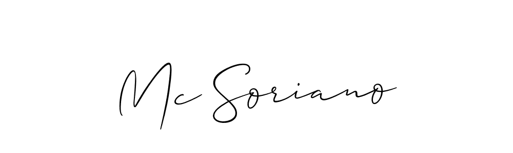 You should practise on your own different ways (Allison_Script) to write your name (Mc Soriano) in signature. don't let someone else do it for you. Mc Soriano signature style 2 images and pictures png