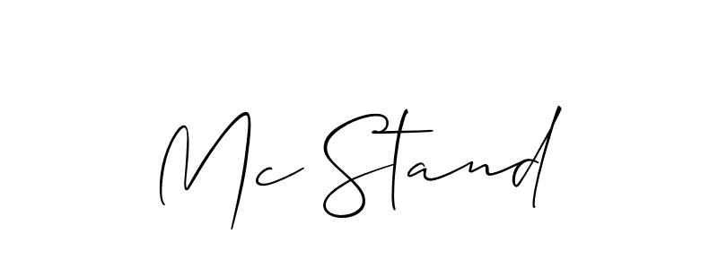 Create a beautiful signature design for name Mc Stand. With this signature (Allison_Script) fonts, you can make a handwritten signature for free. Mc Stand signature style 2 images and pictures png