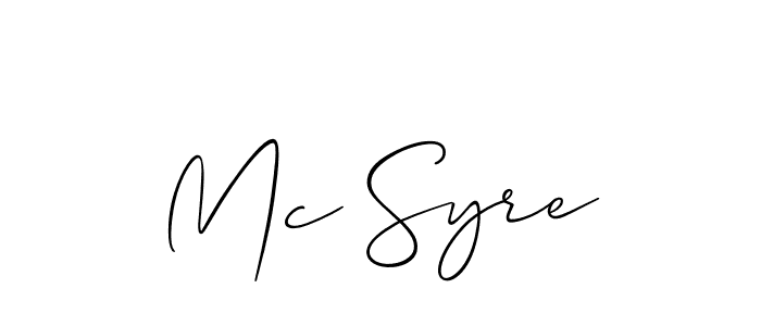 Use a signature maker to create a handwritten signature online. With this signature software, you can design (Allison_Script) your own signature for name Mc Syre. Mc Syre signature style 2 images and pictures png