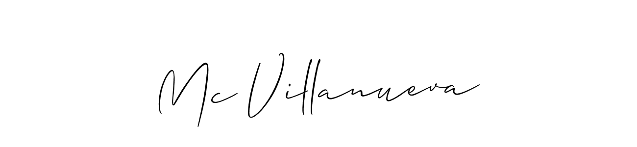 How to make Mc Villanueva signature? Allison_Script is a professional autograph style. Create handwritten signature for Mc Villanueva name. Mc Villanueva signature style 2 images and pictures png