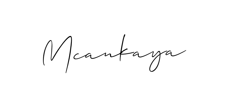 How to make Mcankaya name signature. Use Allison_Script style for creating short signs online. This is the latest handwritten sign. Mcankaya signature style 2 images and pictures png