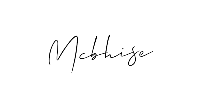 Use a signature maker to create a handwritten signature online. With this signature software, you can design (Allison_Script) your own signature for name Mcbhise. Mcbhise signature style 2 images and pictures png