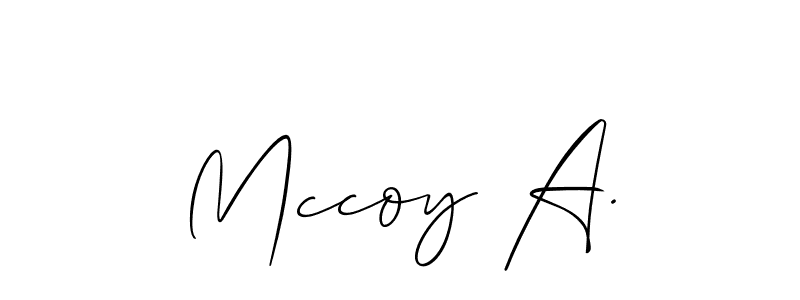 Allison_Script is a professional signature style that is perfect for those who want to add a touch of class to their signature. It is also a great choice for those who want to make their signature more unique. Get Mccoy A. name to fancy signature for free. Mccoy A. signature style 2 images and pictures png