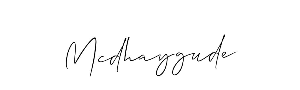 Similarly Allison_Script is the best handwritten signature design. Signature creator online .You can use it as an online autograph creator for name Mcdhaygude. Mcdhaygude signature style 2 images and pictures png