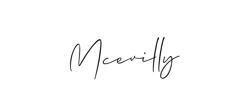Create a beautiful signature design for name Mcevilly. With this signature (Allison_Script) fonts, you can make a handwritten signature for free. Mcevilly signature style 2 images and pictures png