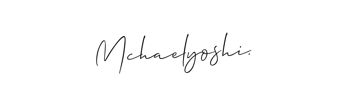 Similarly Allison_Script is the best handwritten signature design. Signature creator online .You can use it as an online autograph creator for name Mchaelyoshi.. Mchaelyoshi. signature style 2 images and pictures png