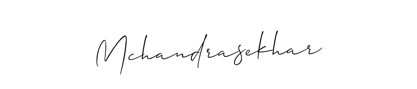 Make a beautiful signature design for name Mchandrasekhar. With this signature (Allison_Script) style, you can create a handwritten signature for free. Mchandrasekhar signature style 2 images and pictures png