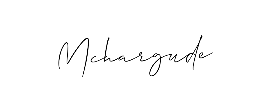 How to make Mchargude signature? Allison_Script is a professional autograph style. Create handwritten signature for Mchargude name. Mchargude signature style 2 images and pictures png