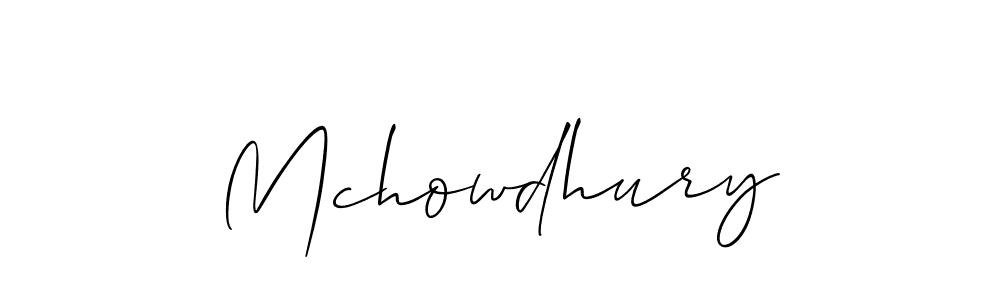 Make a beautiful signature design for name Mchowdhury. With this signature (Allison_Script) style, you can create a handwritten signature for free. Mchowdhury signature style 2 images and pictures png