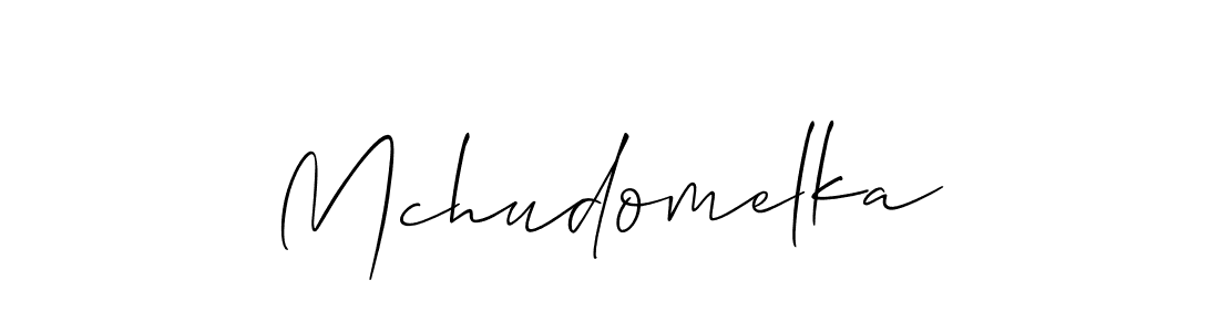 The best way (Allison_Script) to make a short signature is to pick only two or three words in your name. The name Mchudomelka include a total of six letters. For converting this name. Mchudomelka signature style 2 images and pictures png