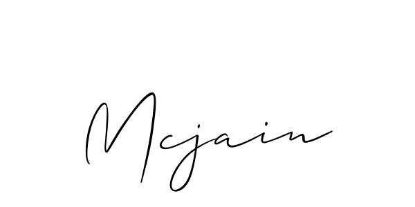 Mcjain stylish signature style. Best Handwritten Sign (Allison_Script) for my name. Handwritten Signature Collection Ideas for my name Mcjain. Mcjain signature style 2 images and pictures png