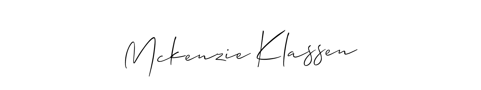 You should practise on your own different ways (Allison_Script) to write your name (Mckenzie Klassen) in signature. don't let someone else do it for you. Mckenzie Klassen signature style 2 images and pictures png