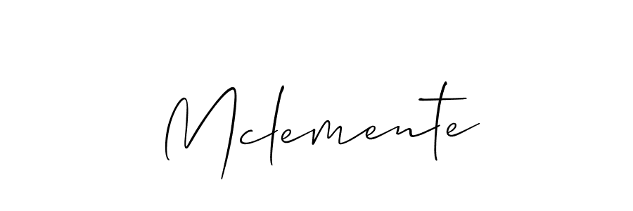 Use a signature maker to create a handwritten signature online. With this signature software, you can design (Allison_Script) your own signature for name Mclemente. Mclemente signature style 2 images and pictures png