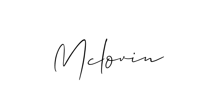 Create a beautiful signature design for name Mclovin. With this signature (Allison_Script) fonts, you can make a handwritten signature for free. Mclovin signature style 2 images and pictures png