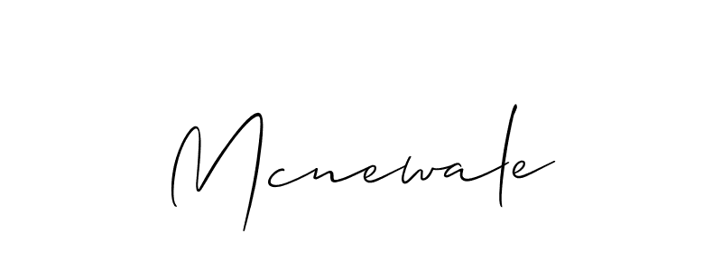 Use a signature maker to create a handwritten signature online. With this signature software, you can design (Allison_Script) your own signature for name Mcnewale. Mcnewale signature style 2 images and pictures png