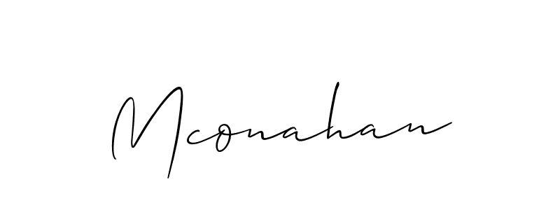 Create a beautiful signature design for name Mconahan. With this signature (Allison_Script) fonts, you can make a handwritten signature for free. Mconahan signature style 2 images and pictures png