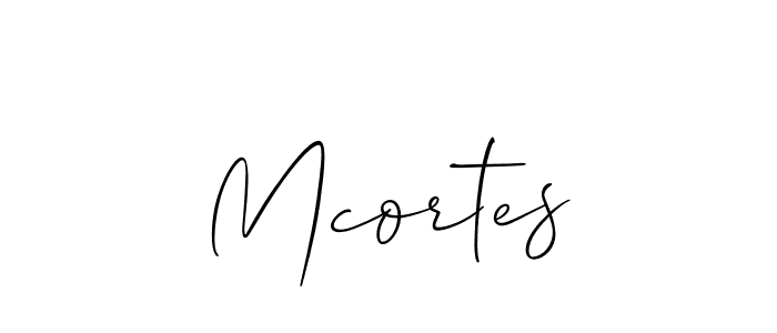 Create a beautiful signature design for name Mcortes. With this signature (Allison_Script) fonts, you can make a handwritten signature for free. Mcortes signature style 2 images and pictures png