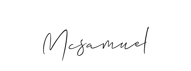 Make a beautiful signature design for name Mcsamuel. With this signature (Allison_Script) style, you can create a handwritten signature for free. Mcsamuel signature style 2 images and pictures png