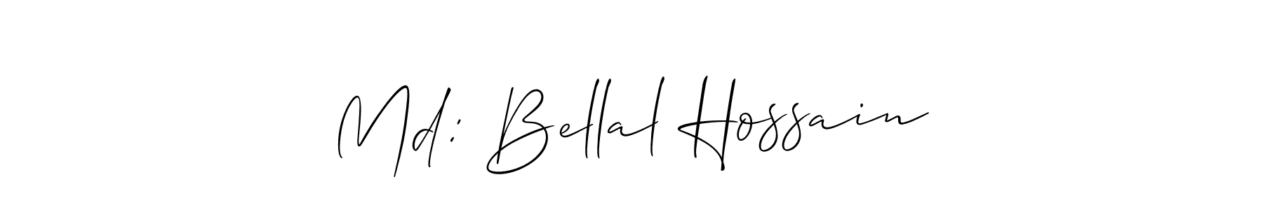 Make a beautiful signature design for name Md: Bellal Hossain. With this signature (Allison_Script) style, you can create a handwritten signature for free. Md: Bellal Hossain signature style 2 images and pictures png