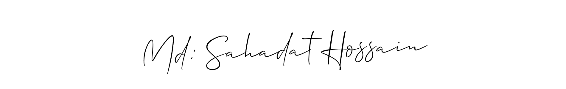 How to make Md: Sahadat Hossain signature? Allison_Script is a professional autograph style. Create handwritten signature for Md: Sahadat Hossain name. Md: Sahadat Hossain signature style 2 images and pictures png