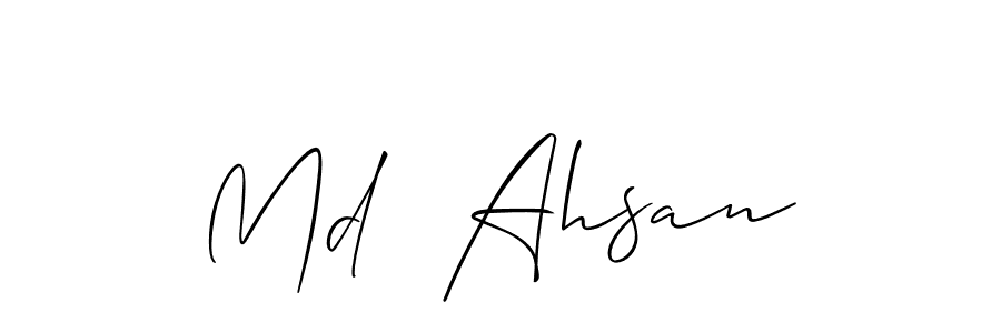 Also You can easily find your signature by using the search form. We will create Md  Ahsan name handwritten signature images for you free of cost using Allison_Script sign style. Md  Ahsan signature style 2 images and pictures png