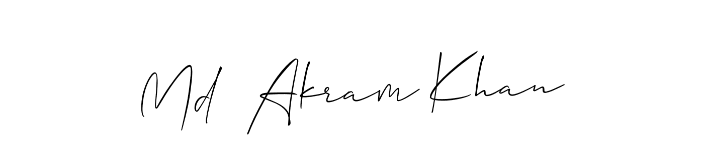 Also You can easily find your signature by using the search form. We will create Md  Akram Khan name handwritten signature images for you free of cost using Allison_Script sign style. Md  Akram Khan signature style 2 images and pictures png