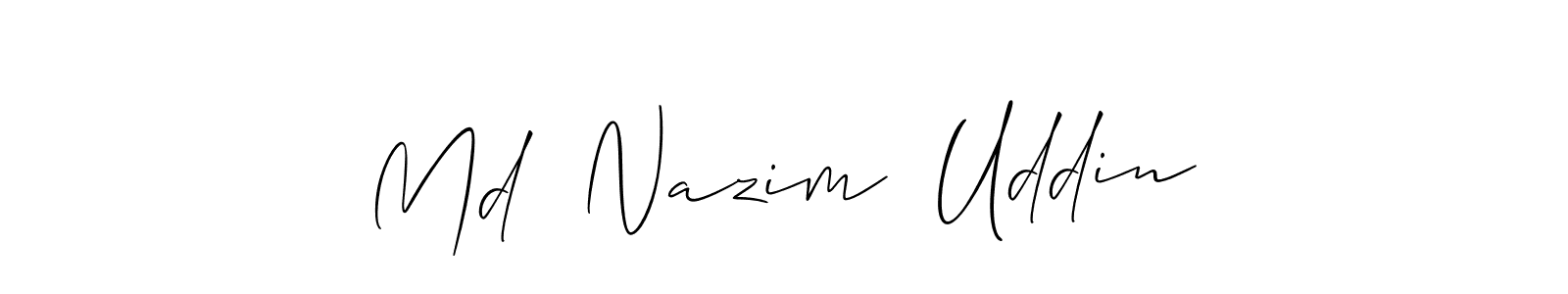 Also You can easily find your signature by using the search form. We will create Md  Nazim  Uddin name handwritten signature images for you free of cost using Allison_Script sign style. Md  Nazim  Uddin signature style 2 images and pictures png