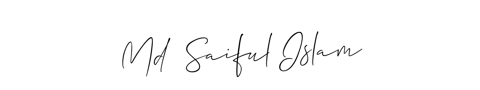 The best way (Allison_Script) to make a short signature is to pick only two or three words in your name. The name Md  Saiful Islam include a total of six letters. For converting this name. Md  Saiful Islam signature style 2 images and pictures png