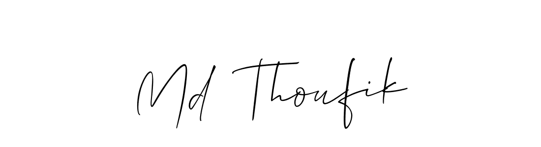 Create a beautiful signature design for name Md  Thoufik. With this signature (Allison_Script) fonts, you can make a handwritten signature for free. Md  Thoufik signature style 2 images and pictures png